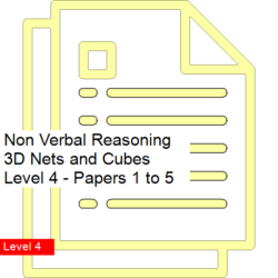 Non Verbal Reasoning 3D Nets and Cubes Level 4 - Papers 1 to 5